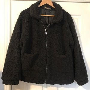 Faux sherpa jacket black